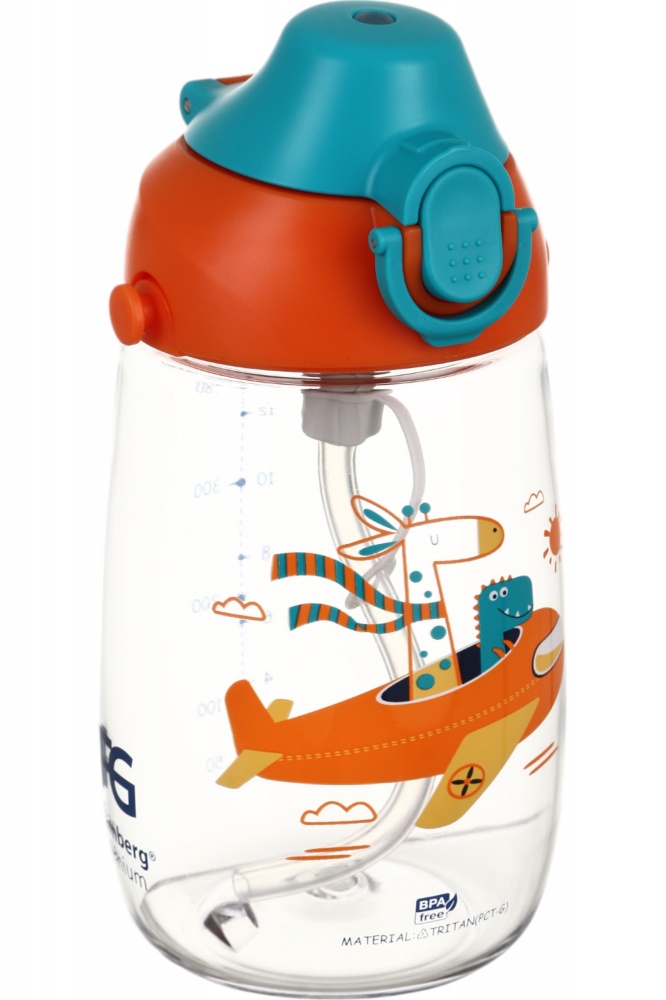 Пляшка для води Flamberg Premium Bambino 500 мл помаранчевий із бірюзовим