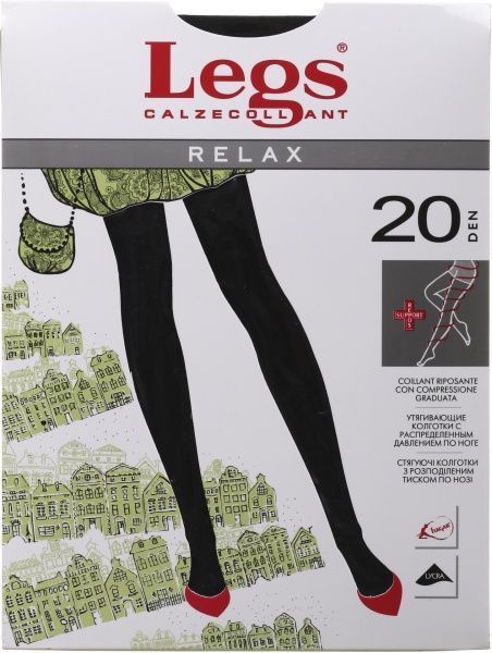 Колготки женские Legs 300 RELAX 20 den nero р. 4 черный 