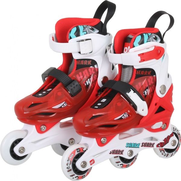 Роликовые коньки UP! (Underprice) YX-0151-3WR р. 31-34 черно-бело-красный