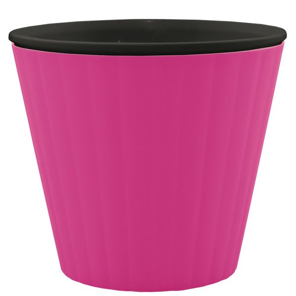 Горшок пластиковый Алеана Ибис круглый 1,6л розовый с черным (114034) 