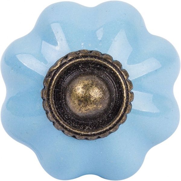 Меблева ручка 31479 антична бронза/небесно-блакитний Ferro Fiori CR 9150.34