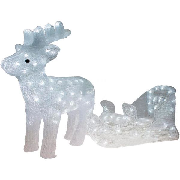 Светодиодная фигура Олень с санями 160 LED
