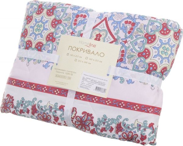 Покрывало стеганое Пэчворк 2409 140x215 см голубой/розовый 