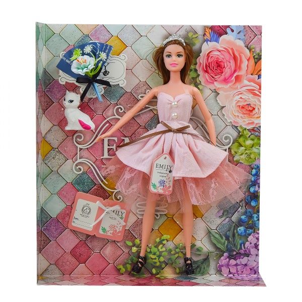 Кукла Shantou Emily QJ077A/QJ077B с букетом и аксессуарами 2 вида в ассортименте