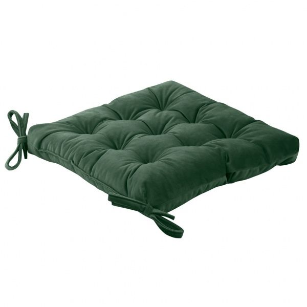 Подушка на стілець Velour 40х40 см темно-зелений Decora textile
