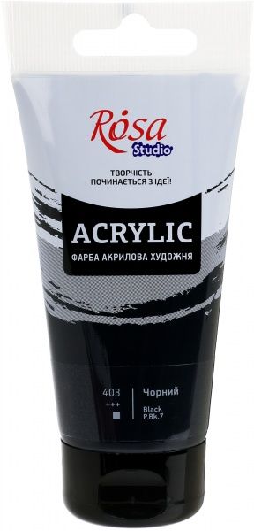 Краска акриловая Черная 75 мл Rosa Start
