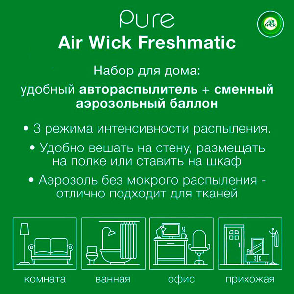 Автоматический освежитель воздуха Air Wick Pure Весеннее настроение 250 мл