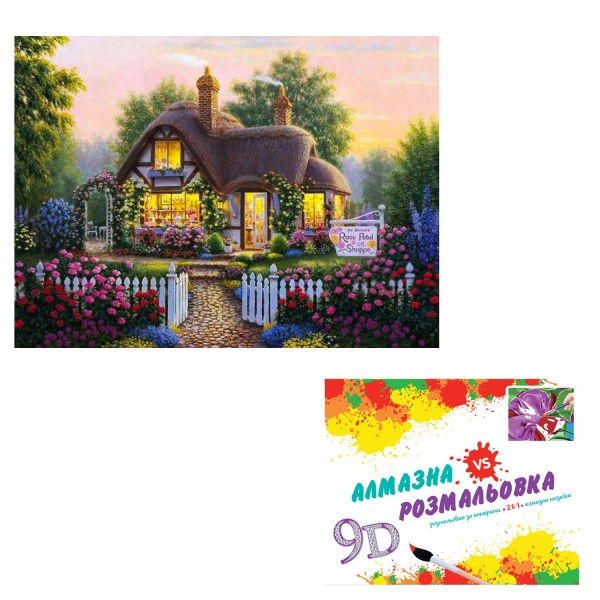 Картина по номерам 2 в 1 Алмазная мозаика + раскраска 40х50 см CY2326