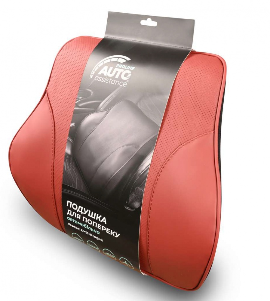 Подушка автомобільна Auto Assistance Proline 42х38х8 см червона AP-RB22
