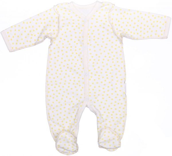 Комбинезон детский Bambinelli желтая звезда р.56 белый с рисунком 