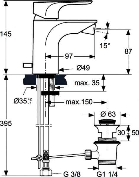 Смеситель для биде Ideal Standard Strada А5845АА