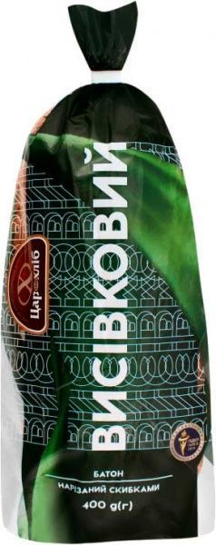 Батон Цар хліб Отрубной 0,4 кг нарезанный 4820159021963