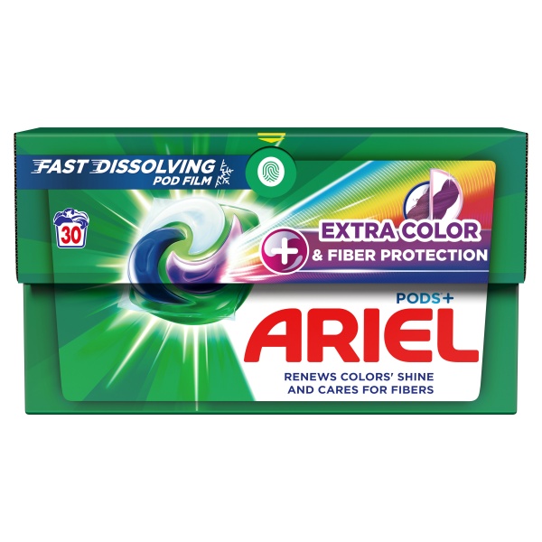 Капсули для машинного прання Ariel PODS + Екстразахист кольору та волокон 30 шт.