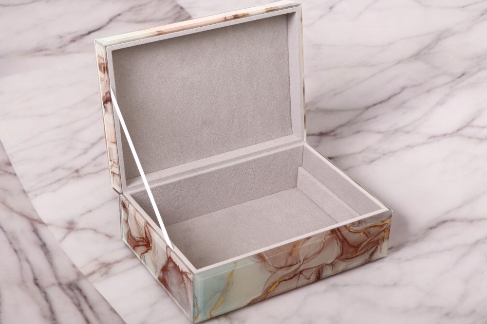 Шкатулка для украшений Rosalie 26x18x9,5 см розовый мрамор