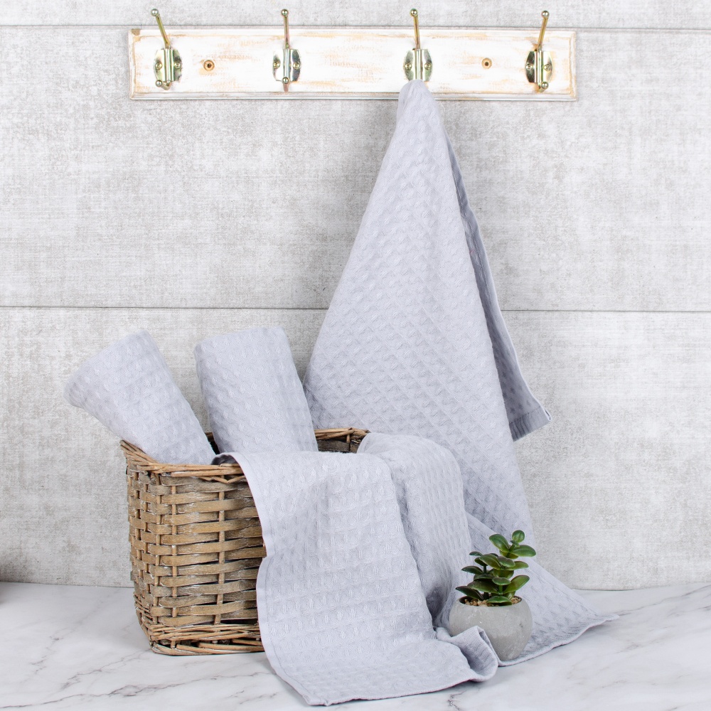 Рушник вафельний 40x60 см сірий