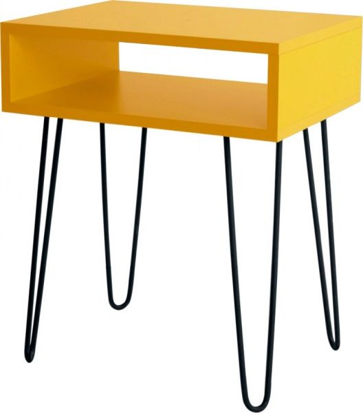 Тумба приліжкова Woodville Токіо 50х60х37 см жовтий / чорний 