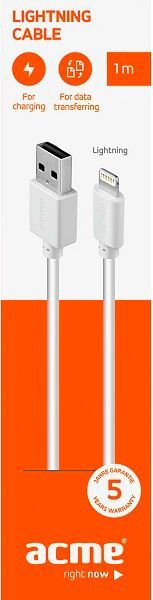 Кабель Acme Lightning – USB 2 м білий (4770070879139) CB1032W 