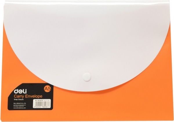 Папка пластикова 38978 мiкс А5 неон з бiлим клапаном Rio (0,18мм) помаранчевий Deli