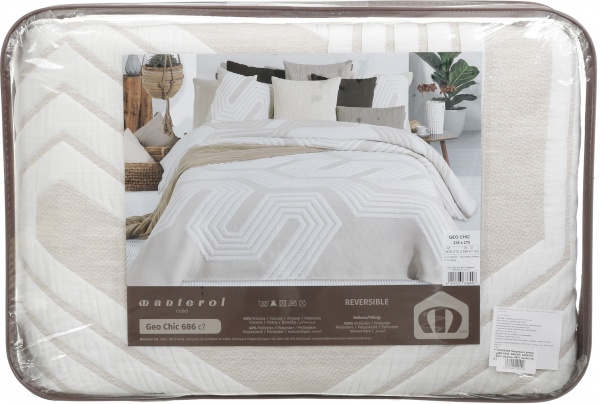 Покрывало GEO CHIC 686/07 235x270 см Manterol бежевый с белым 
