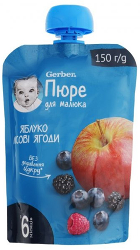 Пюре Gerber Яблуко-Лісові ягоди 150г 