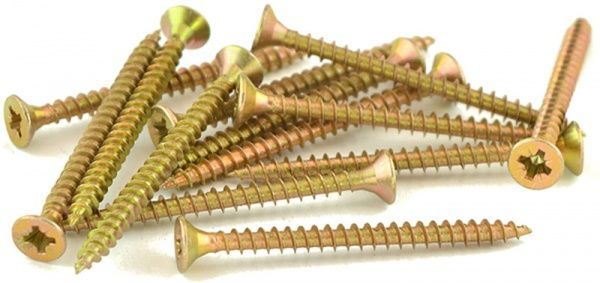 Шуруп универсальный потайная головка ЦЖ 4x50 мм желтый цинк вес Expert Fix