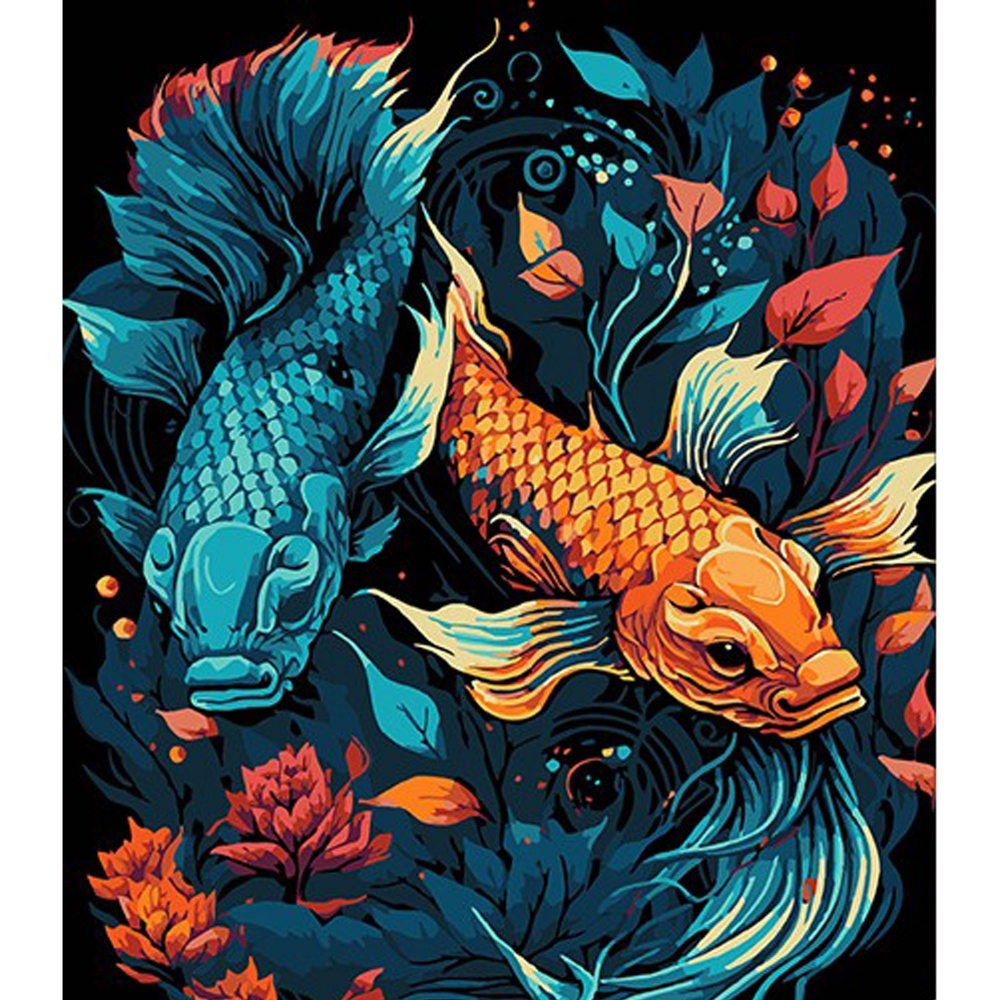 Набір для розпису за номерами Strateg на чорному фоні в асортименті 30х30 см