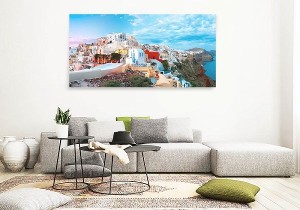 Репродукция Панорама города Санторини 00008 96x48 см 