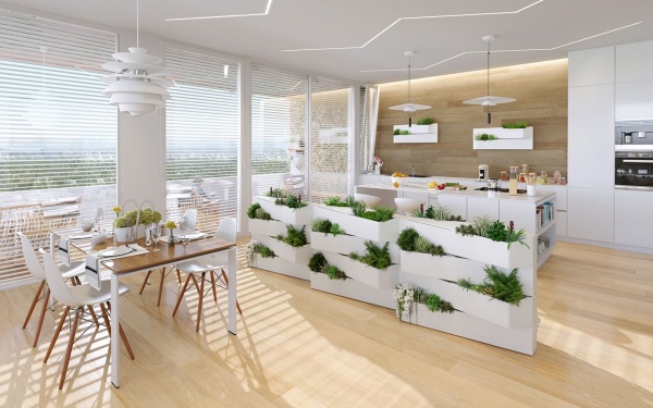 Горщик пластиковий Artevasi Monaco Wonderwall прямокутний 24л білий 