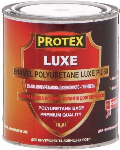 Емаль Protex поліуретанова 3в1 Luxe PU-50 білий глянець 0,8л
