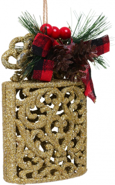 Декоративна підвіска Подарунок з декором 11x7,5 см E2281G золотий