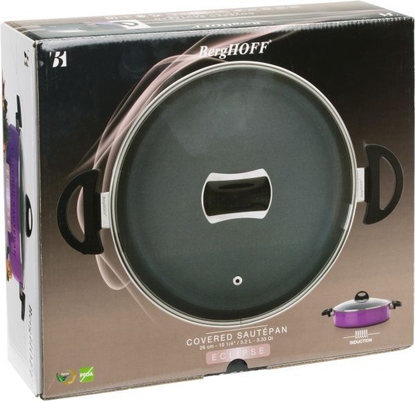 Сотейник с крышкой Eclipse 3,2 л 26 см фиолетовый BergHOFF