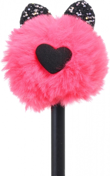 Карандаш чернографитный Пушистик с ушками коралловый