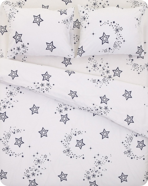 Комплект постільної білизни Galaxy 2 білий із принтом UP! (Underprice) 