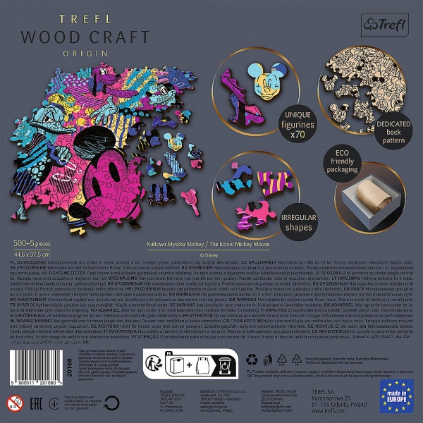 Пазлы деревянные Trefl 505 Wood Craft Культовый Микки Маус Дисней 20168