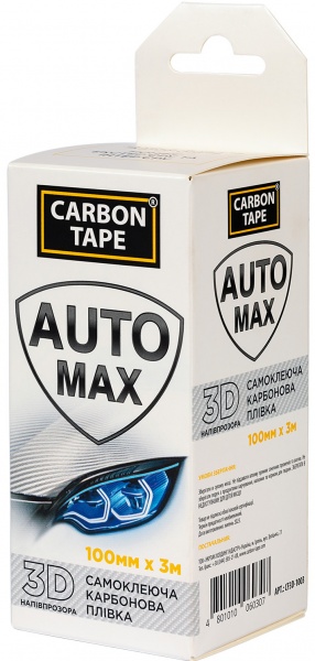 Самоклейка карбонова плівка CARBON TAPE AUTO MAX 3D 100 мм x 3 м напівпрозора