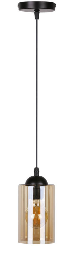 Люстра подвесная Candellux Bistro 1xE27 черный/янтарный 31-00569