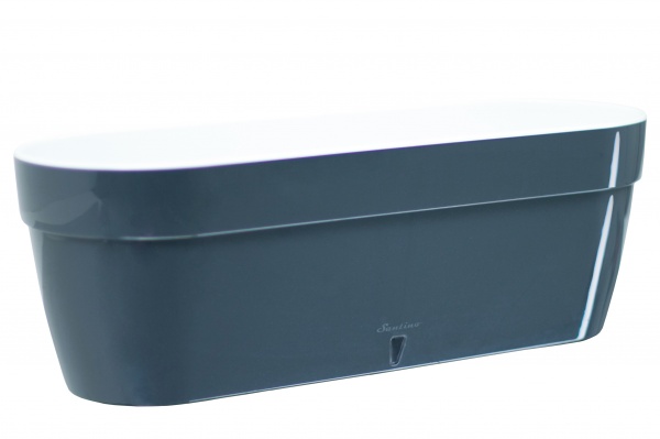 Ящик балконный Santino ASTI 300 овальный 5,2 л антрацит/белый (AST300ANT/WHT) 