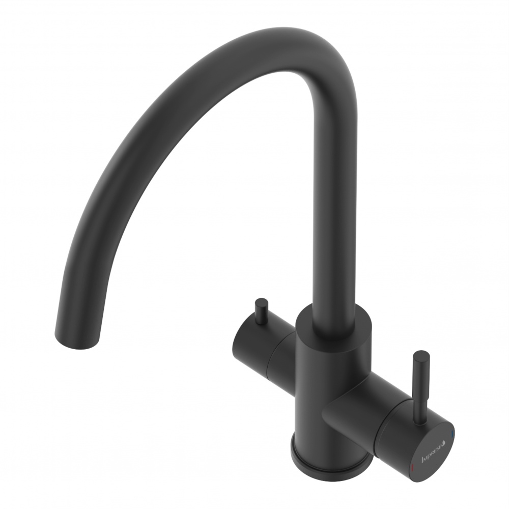 Смеситель для кухни Imprese ARGO-S f03409016FB, с подключением питьевой воды, чорный матовый