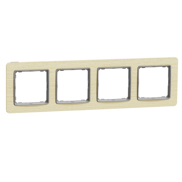 Рамка чотиримісна Schneider Electric Sedna Elements універсальна дерево світле SDD380804