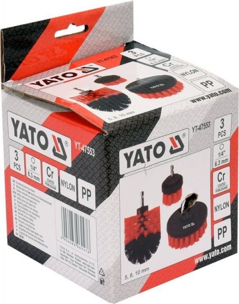 Набор щеток с нейлоновым ворсом для дрели YATO YT-47553