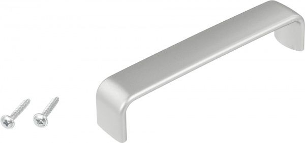 Меблева ручка скоба Schwinn Flavi 128 мм K026 срібний/ білий