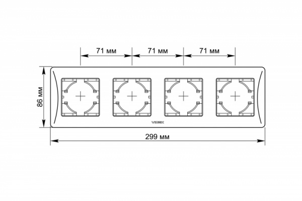Рамка четырехместная Videx Binera горизонтальная белый VF-BNFR4H-W