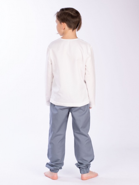 Пижама для мальчиков Эдельвика р.134 белый/серый 431-21/00 