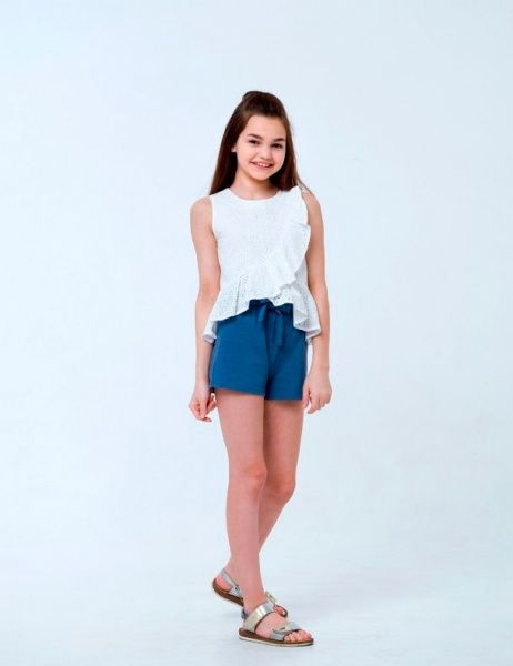 Шорты для девочек Smil 112310 р.122 синий меланж 