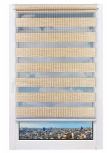 Ролета день-ніч Delfa Бамбук 73x160 см золотий пісок 