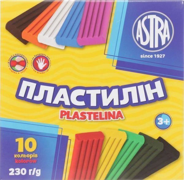 Пластилін 10 кольорів 230 г Astra