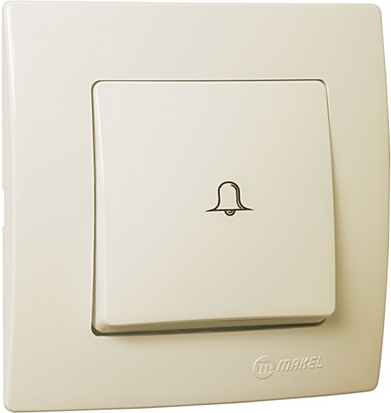 Кнопка кнопочный Makel Lillium Natural Kare без подсветки кремовый 32010050