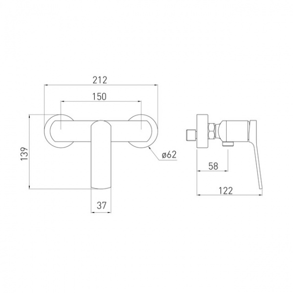 Смеситель для душа VOLLE Solo 1510.101004