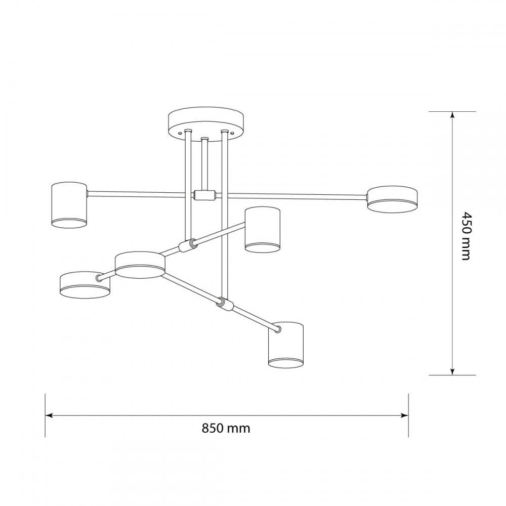 Люстра стельова LED CONCEPT ROW 8540 6x55 Вт чорний