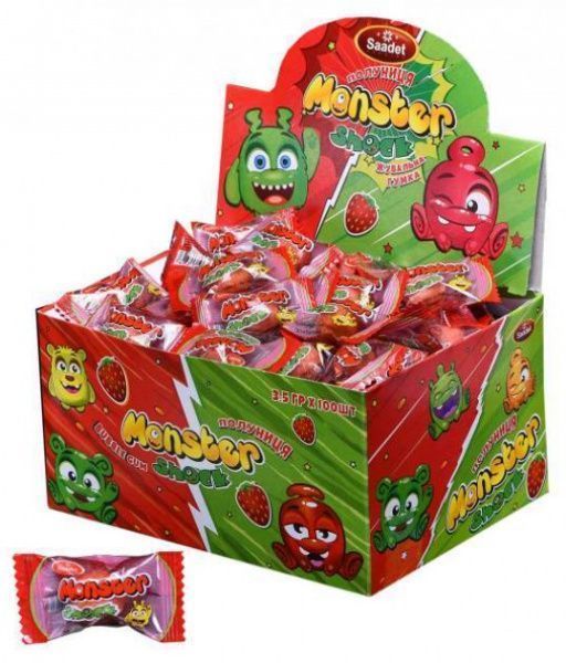 Жувальна гумка Saadet Monster Shock Полуниця 3.5 г 